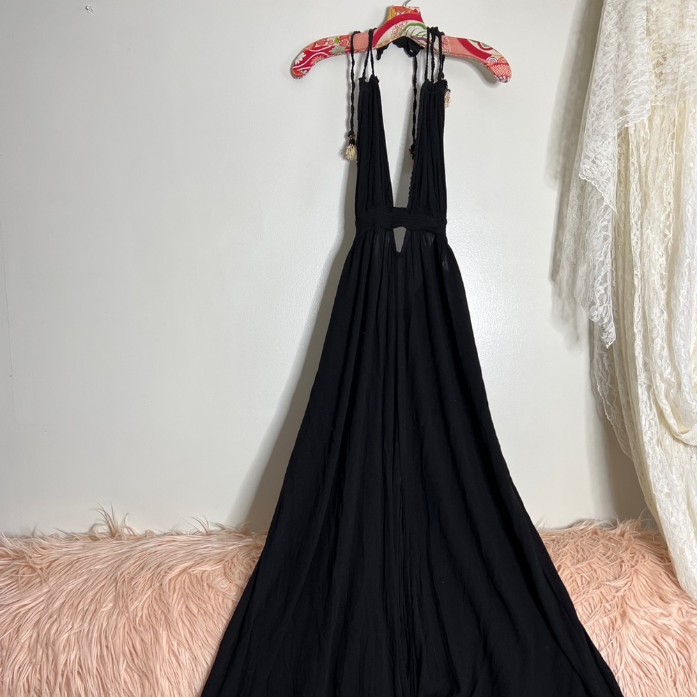 Free People Endless Summer Look Into the Sun Cutouts Maxi Dress Black - Picture 3 of 9